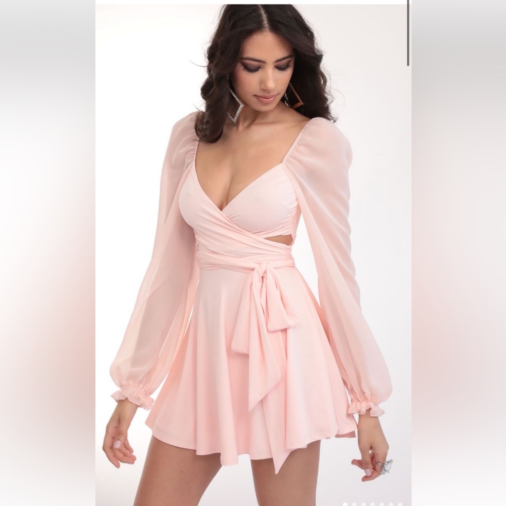 Lucy in the sky pink wrap dress